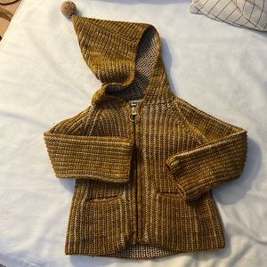 Misha and Puff Zip Hooded Sweater with Pom Pom size 2-3years